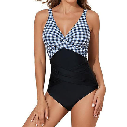 Damen einteiliger Badeanzug mit Bauchkontrolle